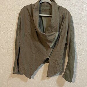 Blanknyc Womens‎ Olive Asymmetrical Zip Jacket Size S